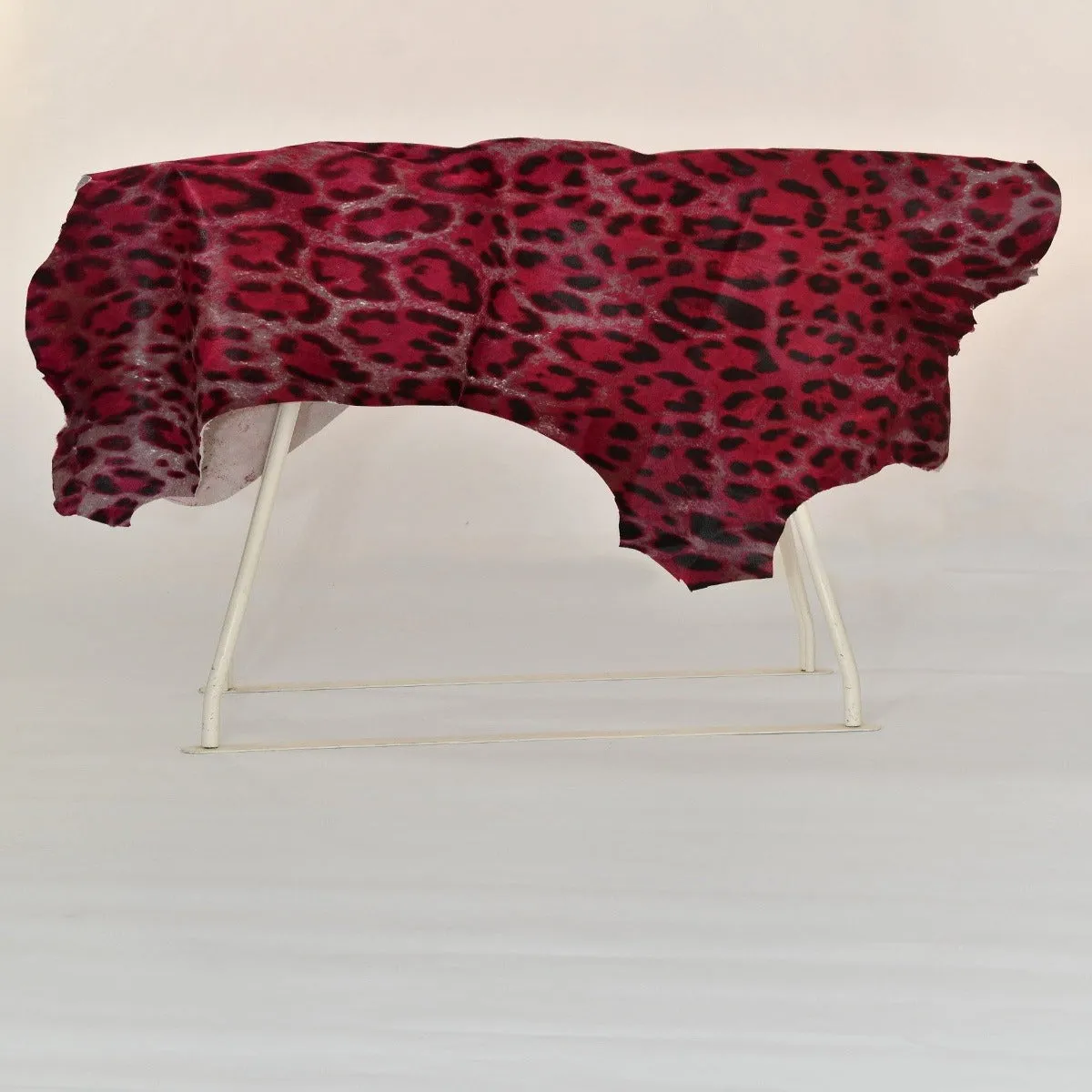 Cherry Leopard Patterned Ponyskin