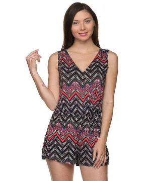 Chevron Print Romper | Black