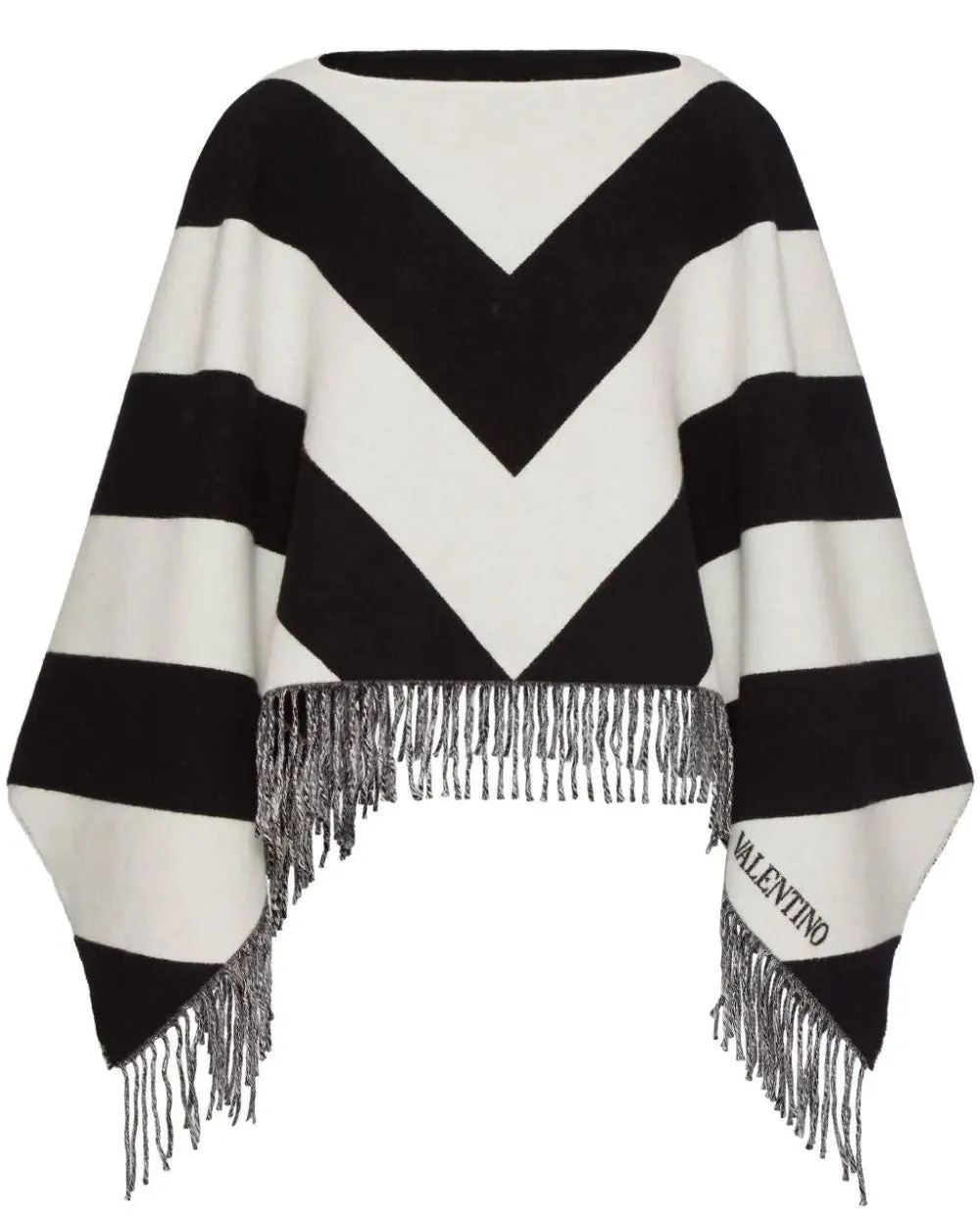 Chevron Stripe Wool and Cashmere Shawl