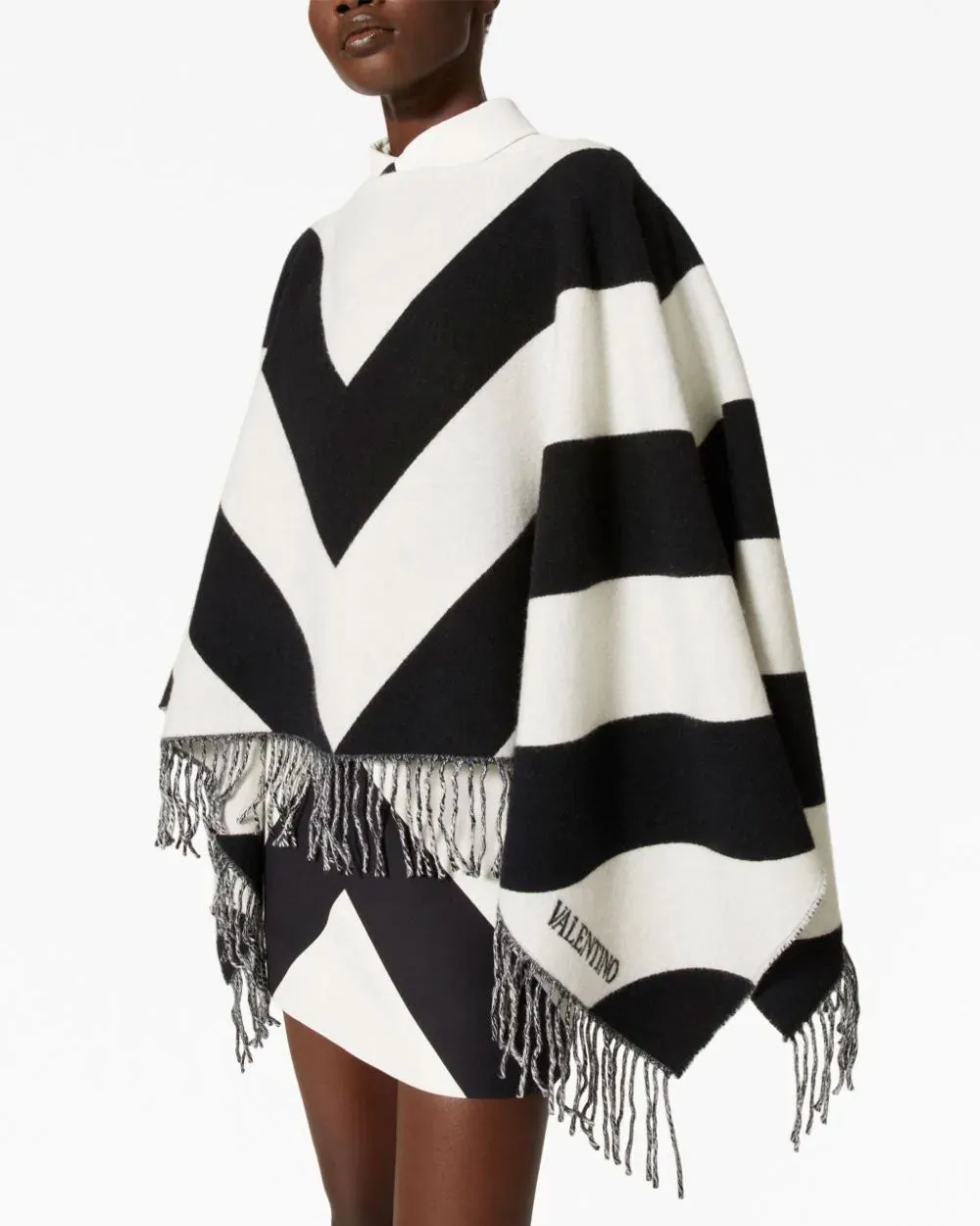 Chevron Stripe Wool and Cashmere Shawl
