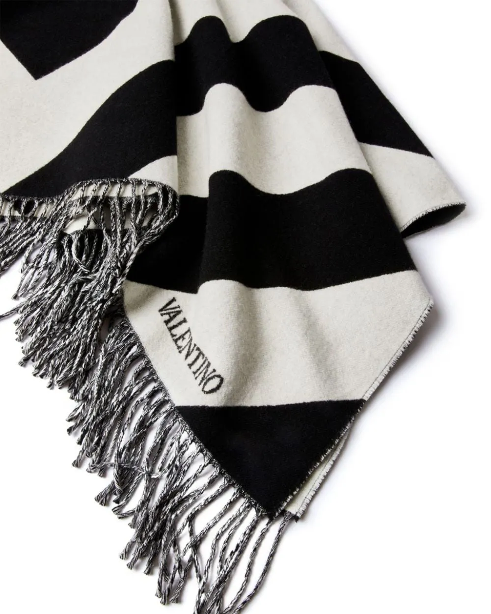 Chevron Stripe Wool and Cashmere Shawl
