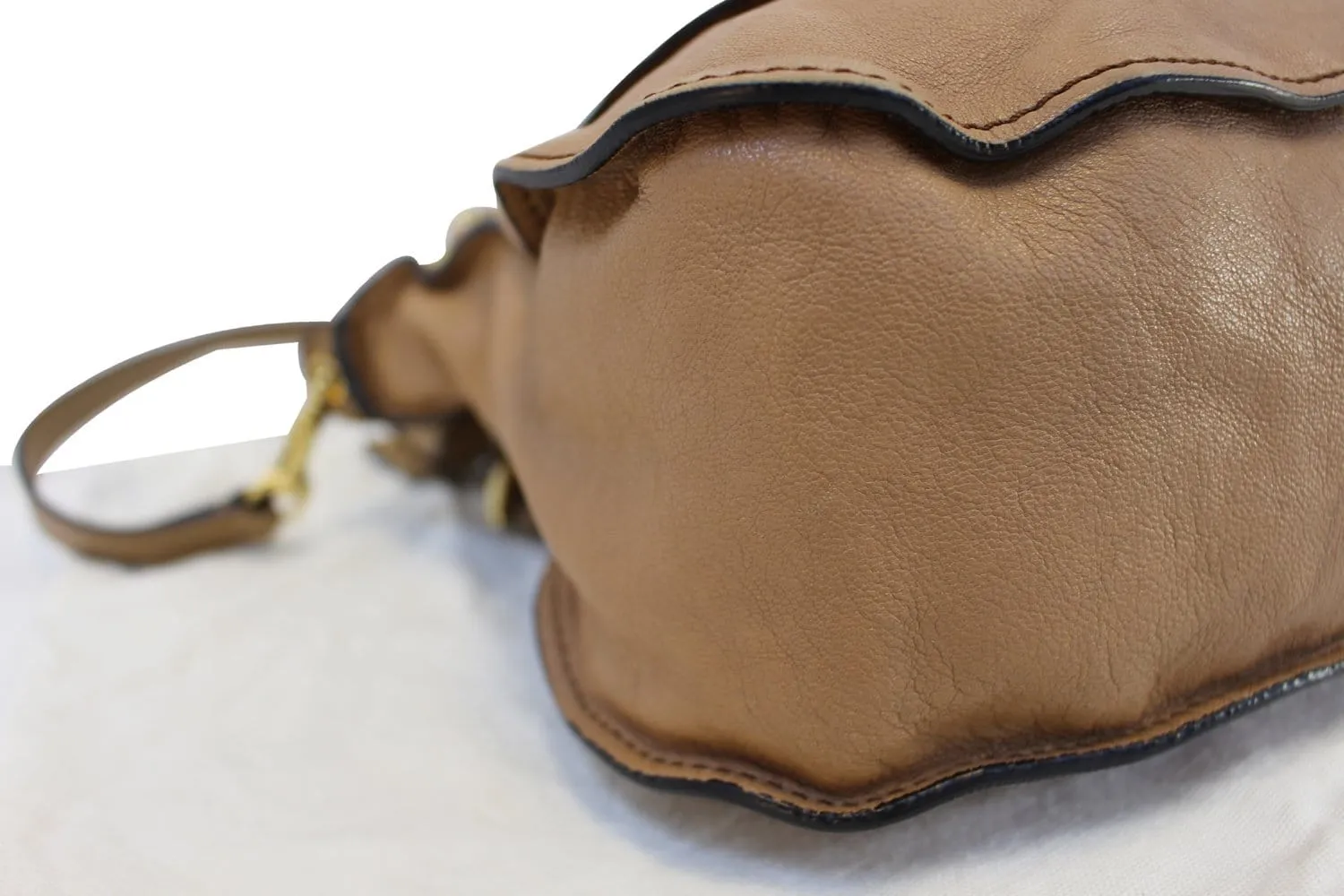 CHLOE Marcie Lock 2way Leather Brown Satchel Bag
