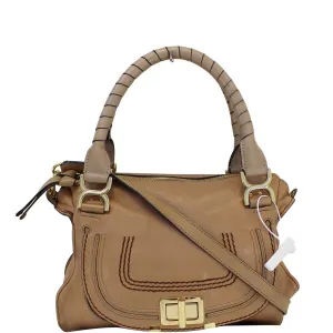 CHLOE Marcie Lock 2way Leather Brown Satchel Bag