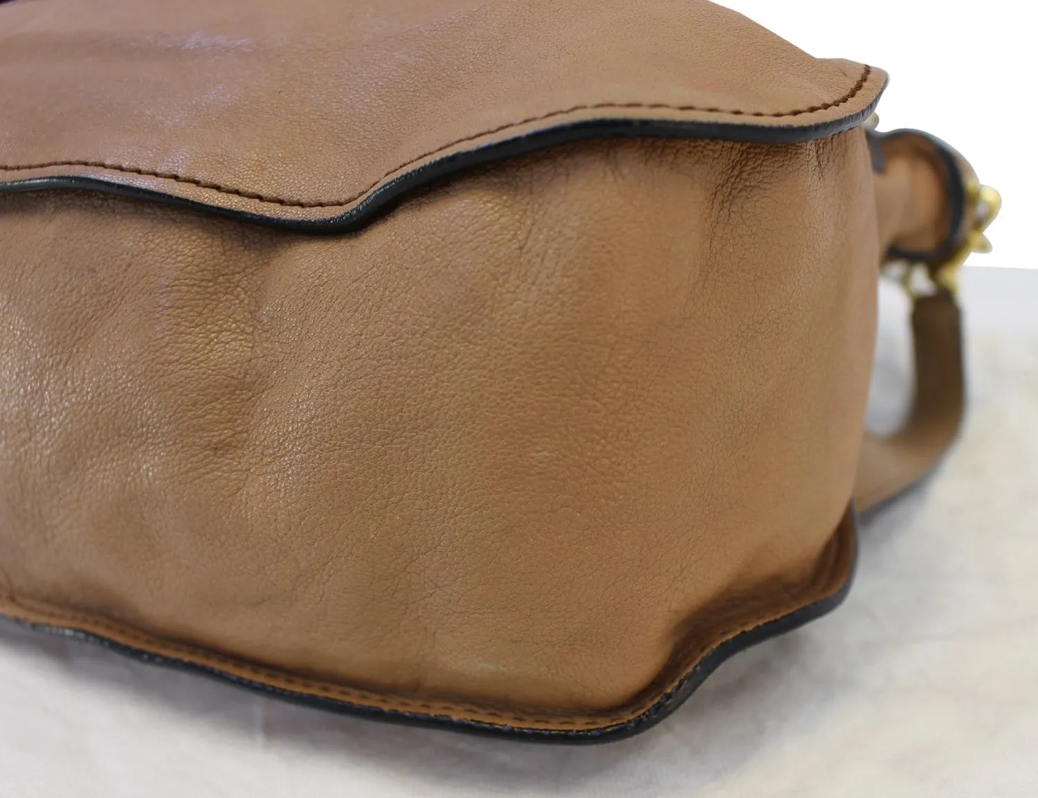CHLOE Marcie Lock 2way Leather Brown Satchel Bag