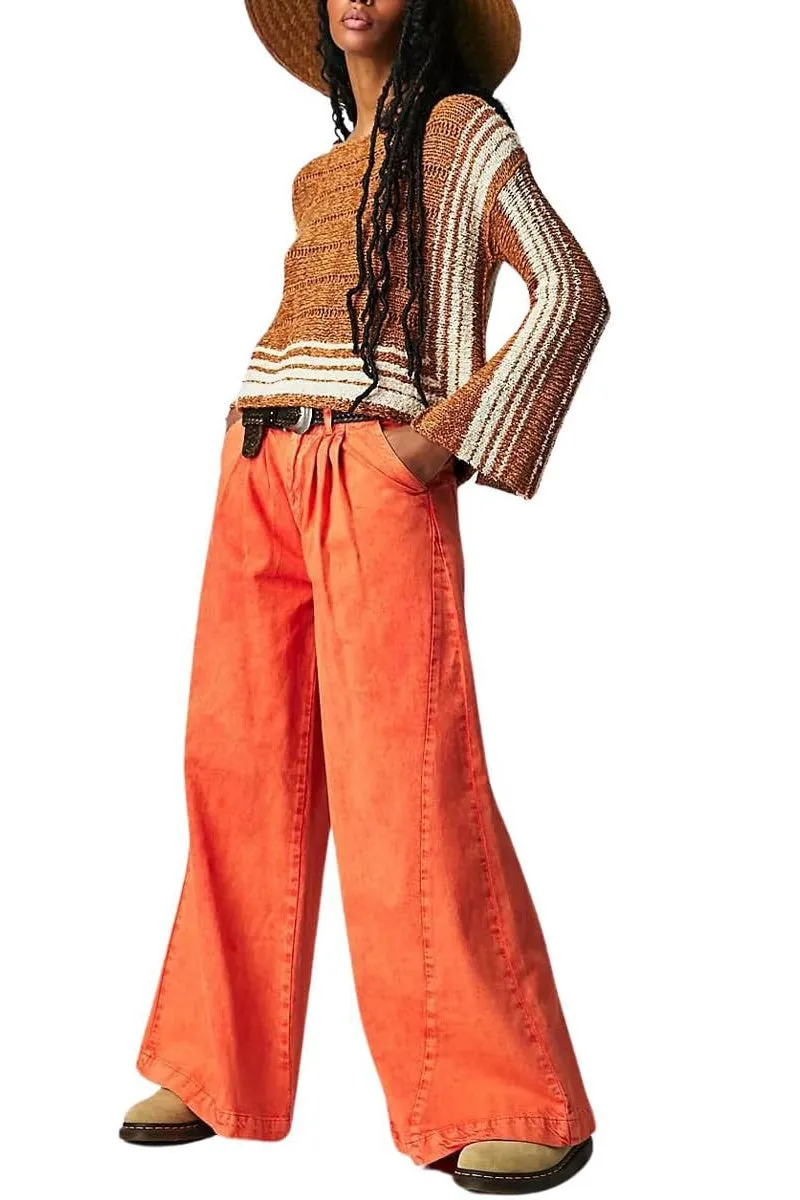 Chouyatou Women's Boyfriend Denim Cargo Pants Y2K Baggy Wide Leg Casual Dressy Jeans Culottes