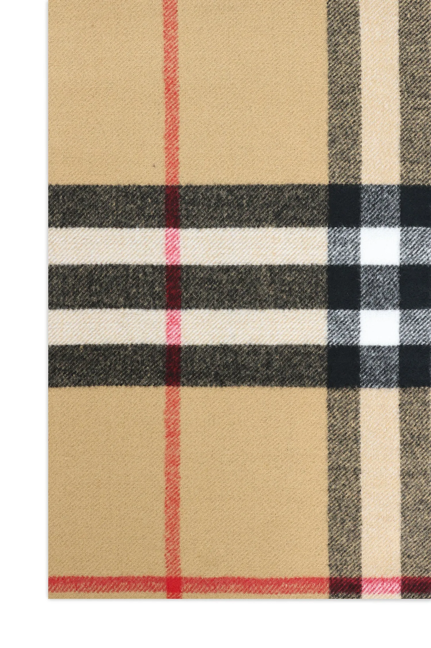 CLASSIC PLAID FRINGED SCARF-BEIGE