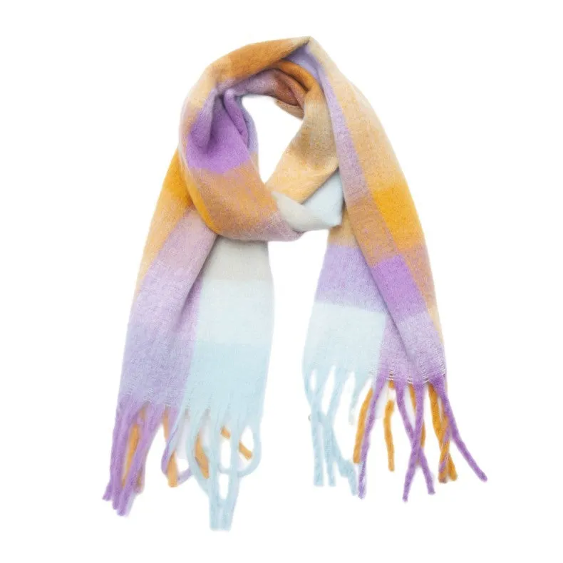 Coloful Plaid Tassel Scarves DPKS1012