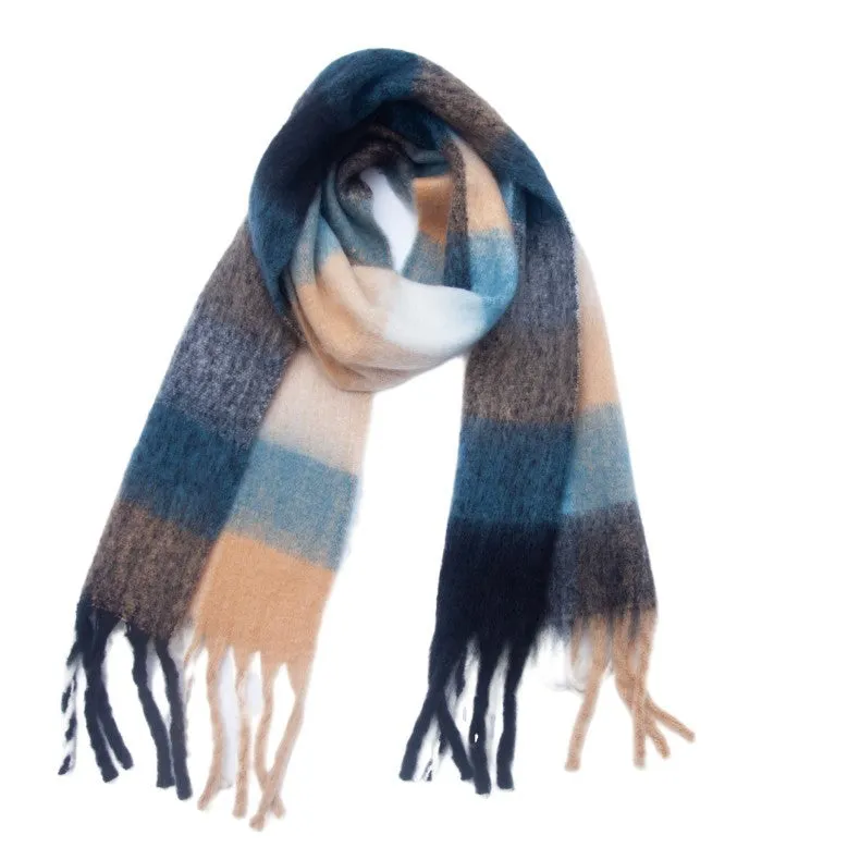 Coloful Plaid Tassel Scarves DPKS1012