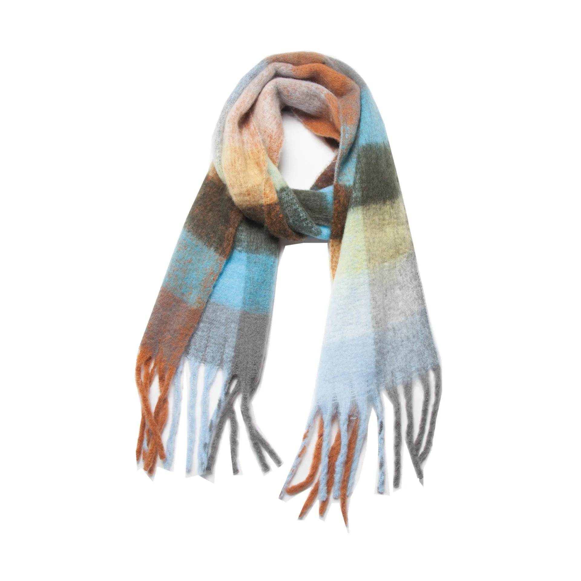 Coloful Plaid Tassel Scarves DPKS1012