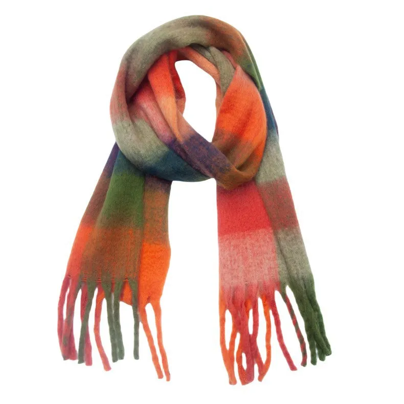 Coloful Plaid Tassel Scarves DPKS1012