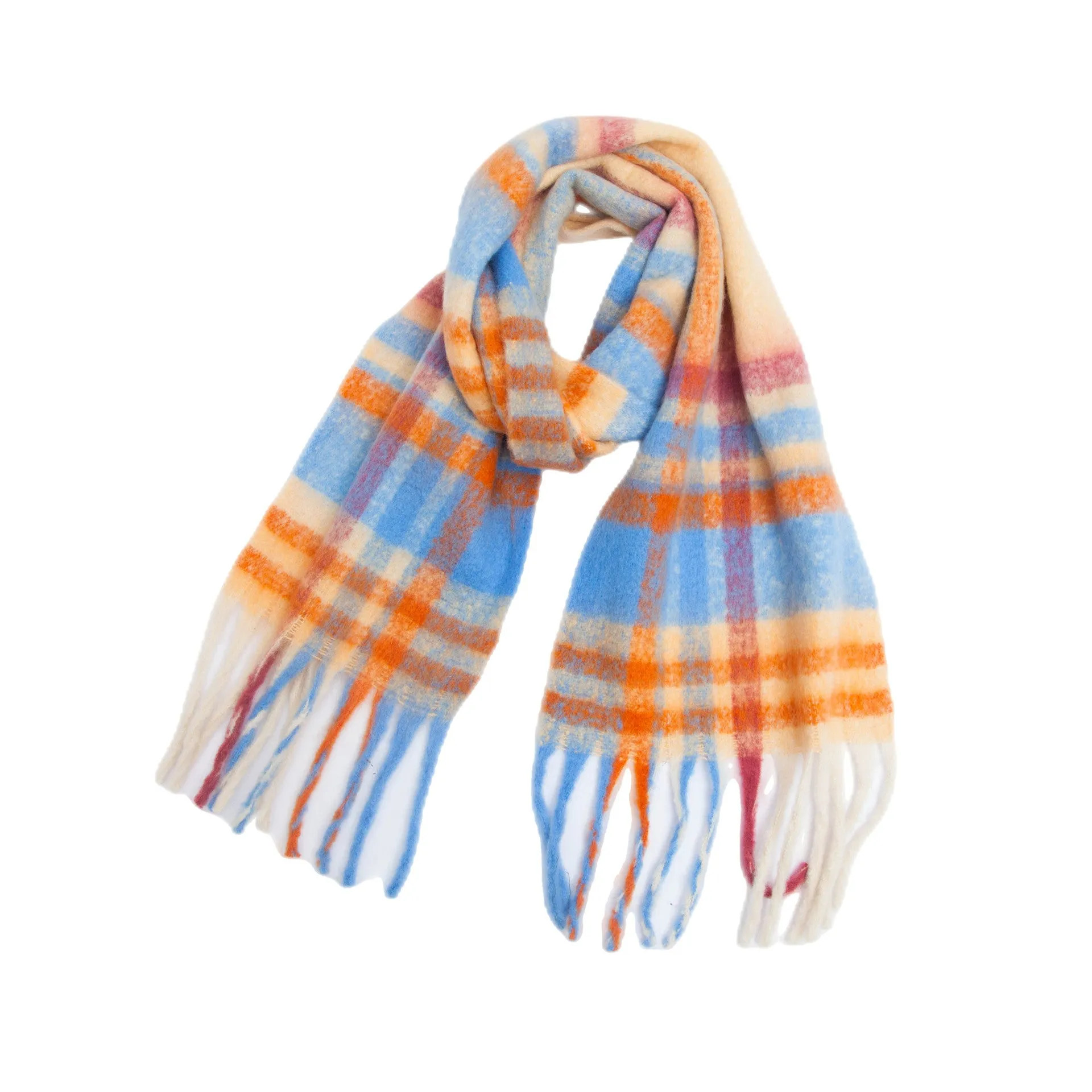 Coloful Plaid Tassel Scarves DPKS1012