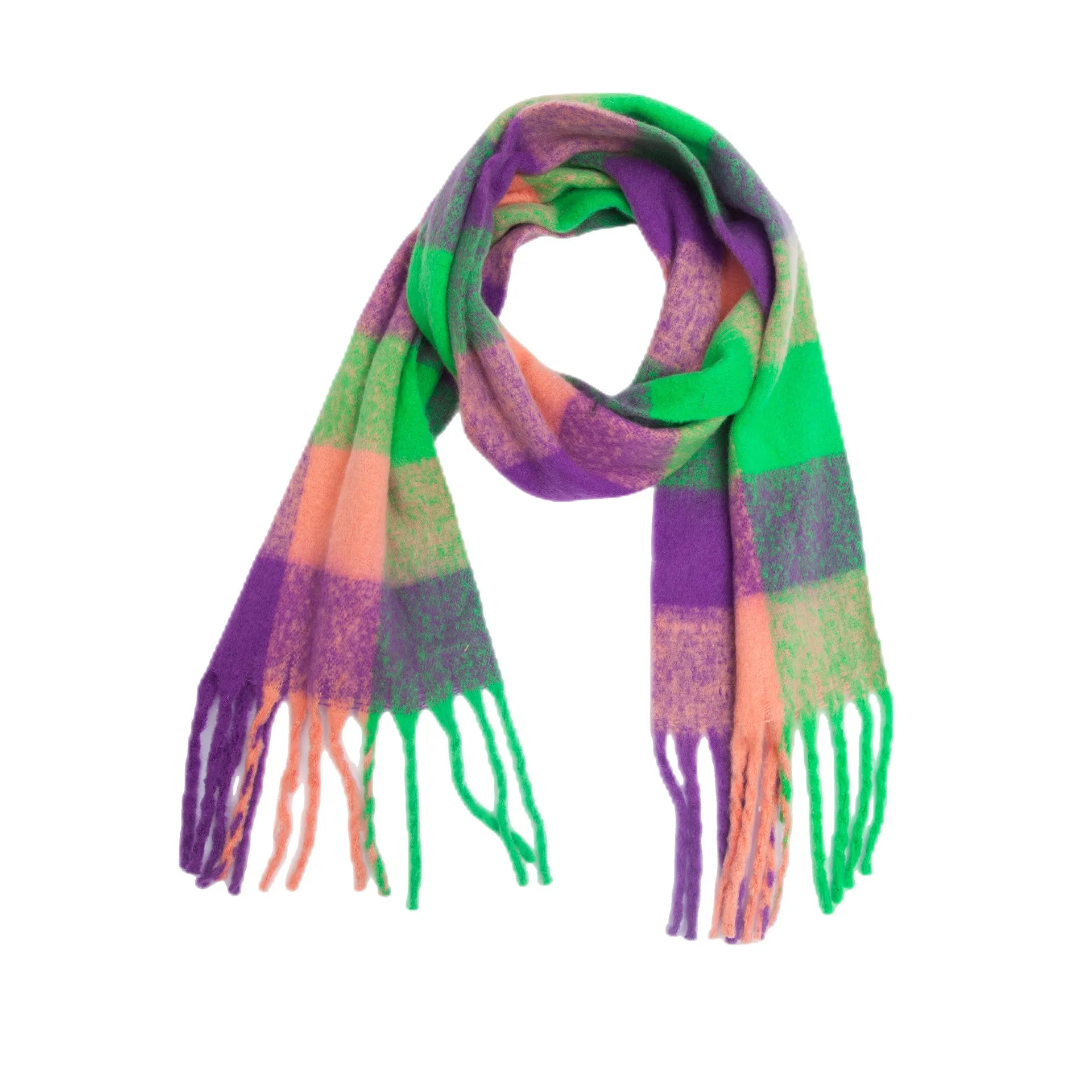 Coloful Plaid Tassel Scarves DPKS1012