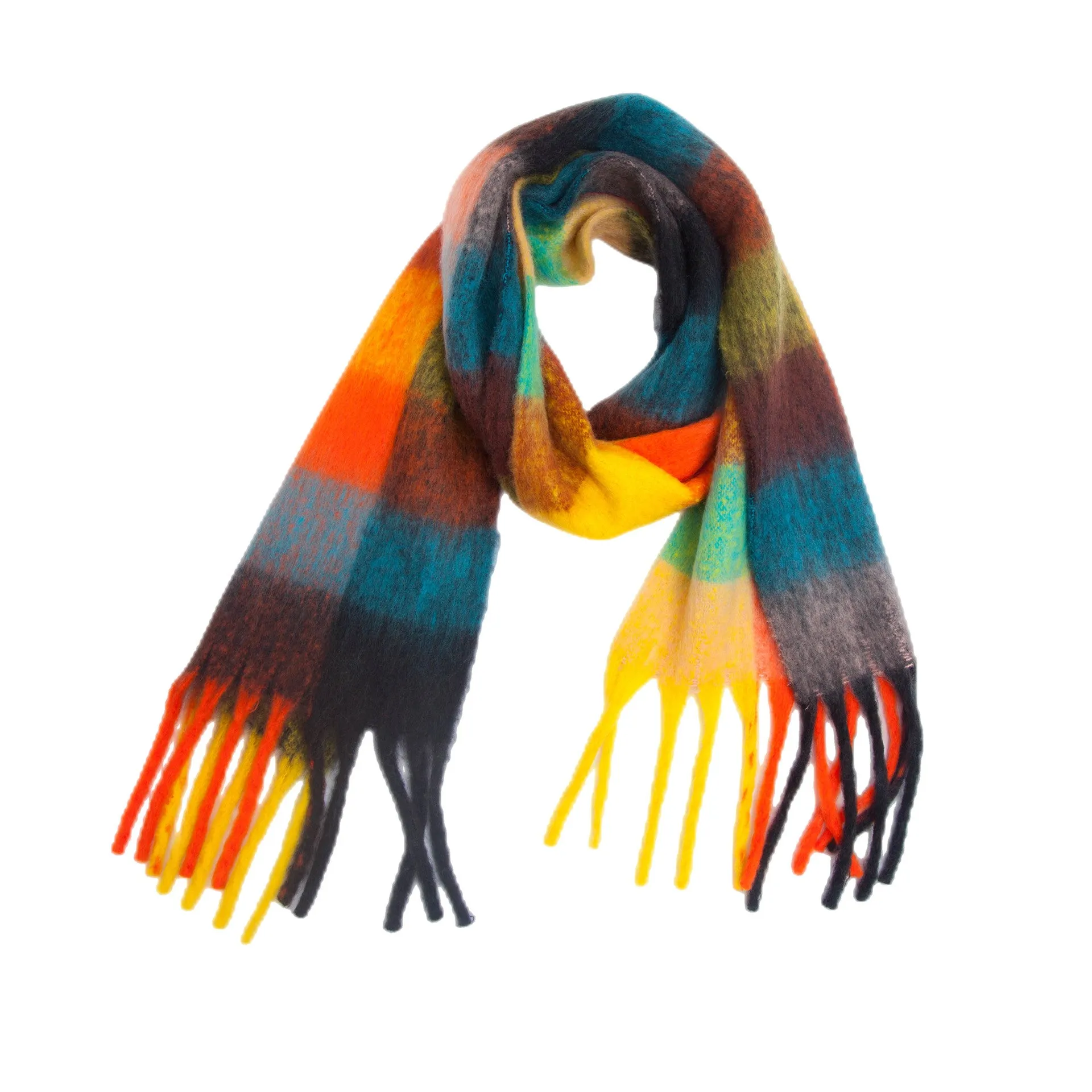 Coloful Plaid Tassel Scarves DPKS1012