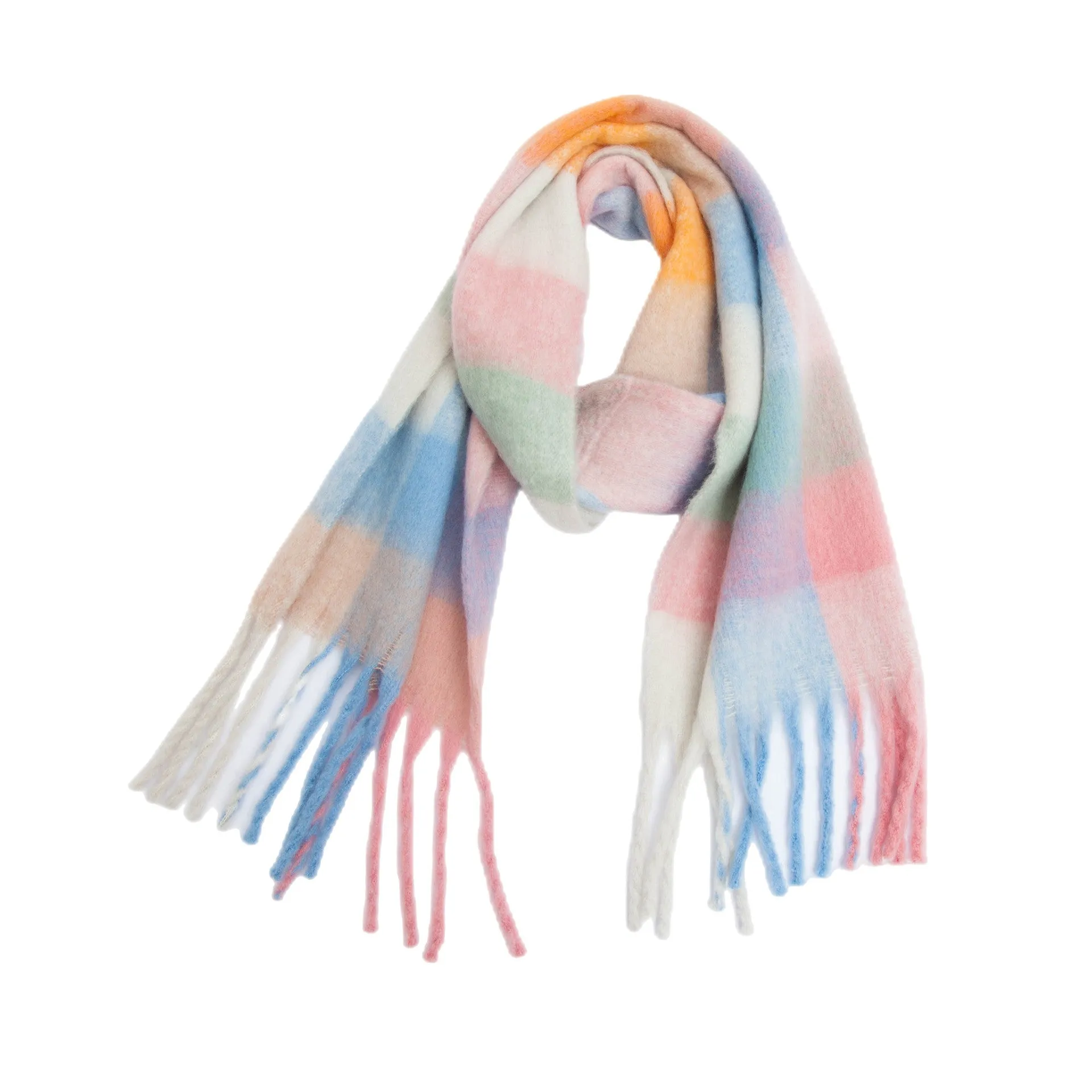 Coloful Plaid Tassel Scarves DPKS1012