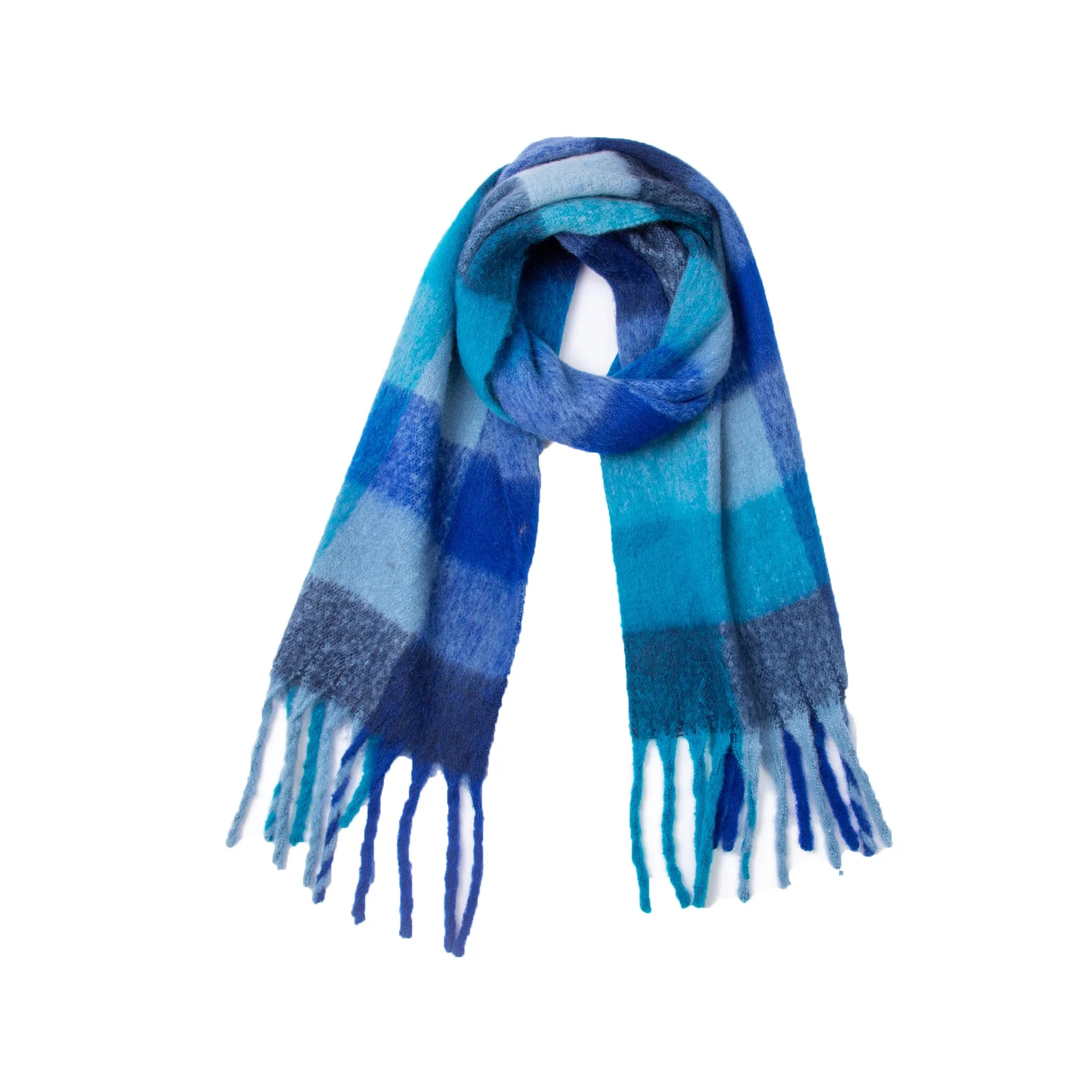 Coloful Plaid Tassel Scarves DPKS1012