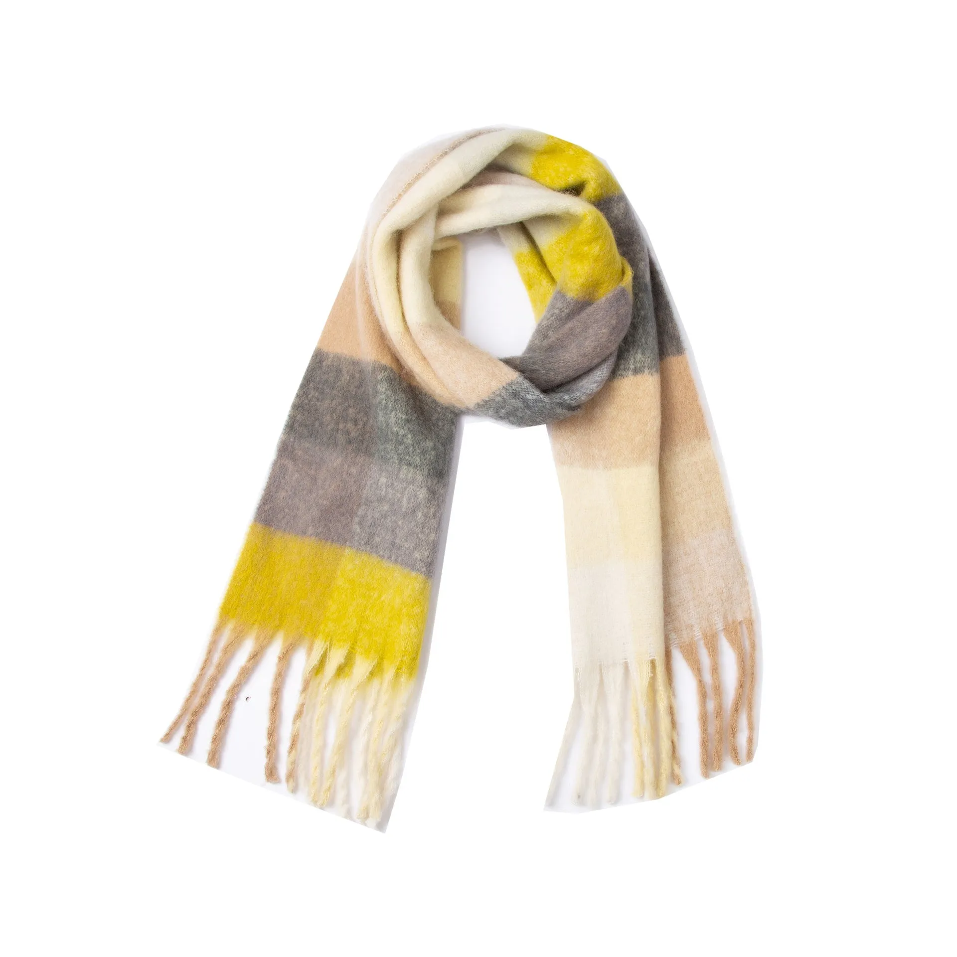 Coloful Plaid Tassel Scarves DPKS1012
