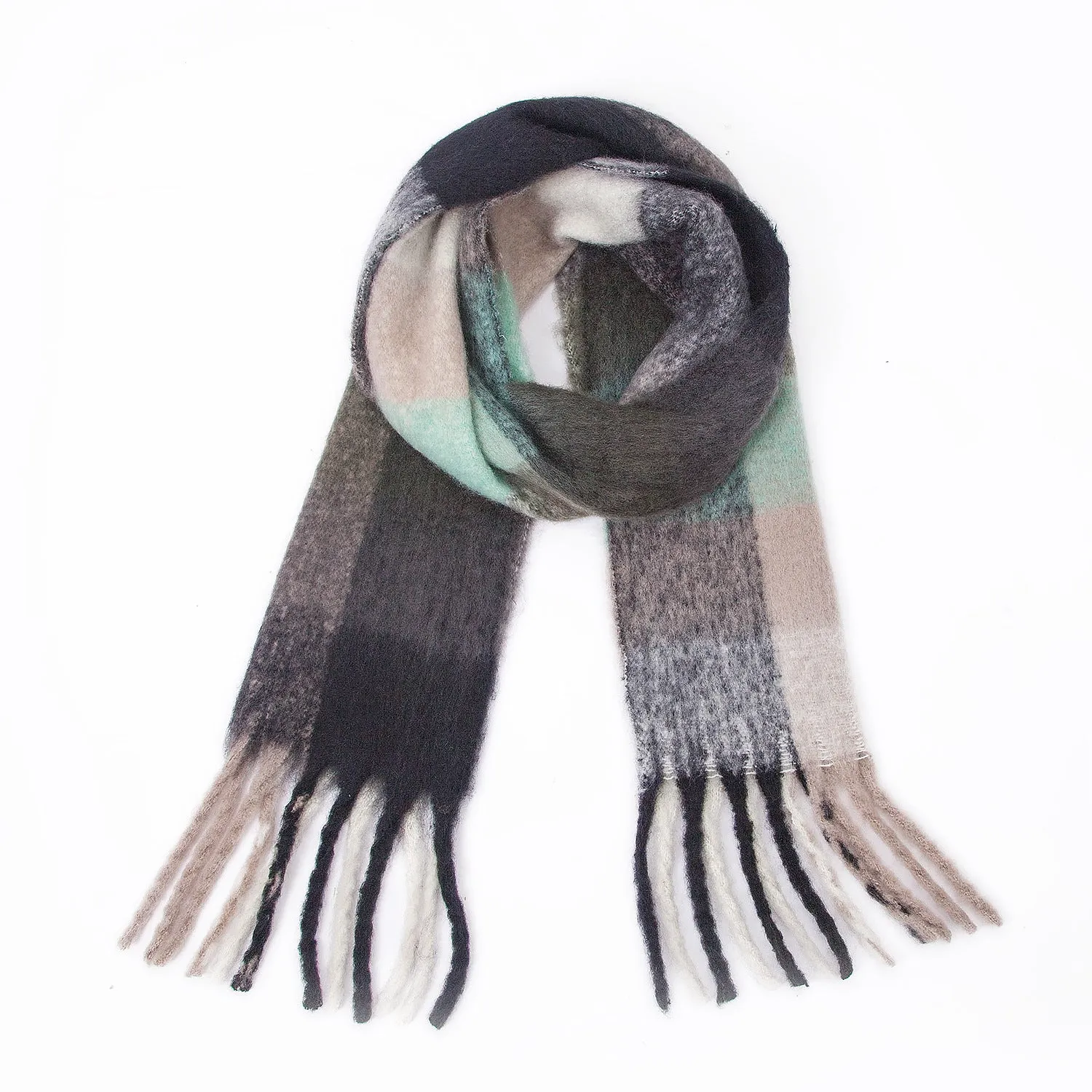 Coloful Plaid Tassel Scarves DPKS1012