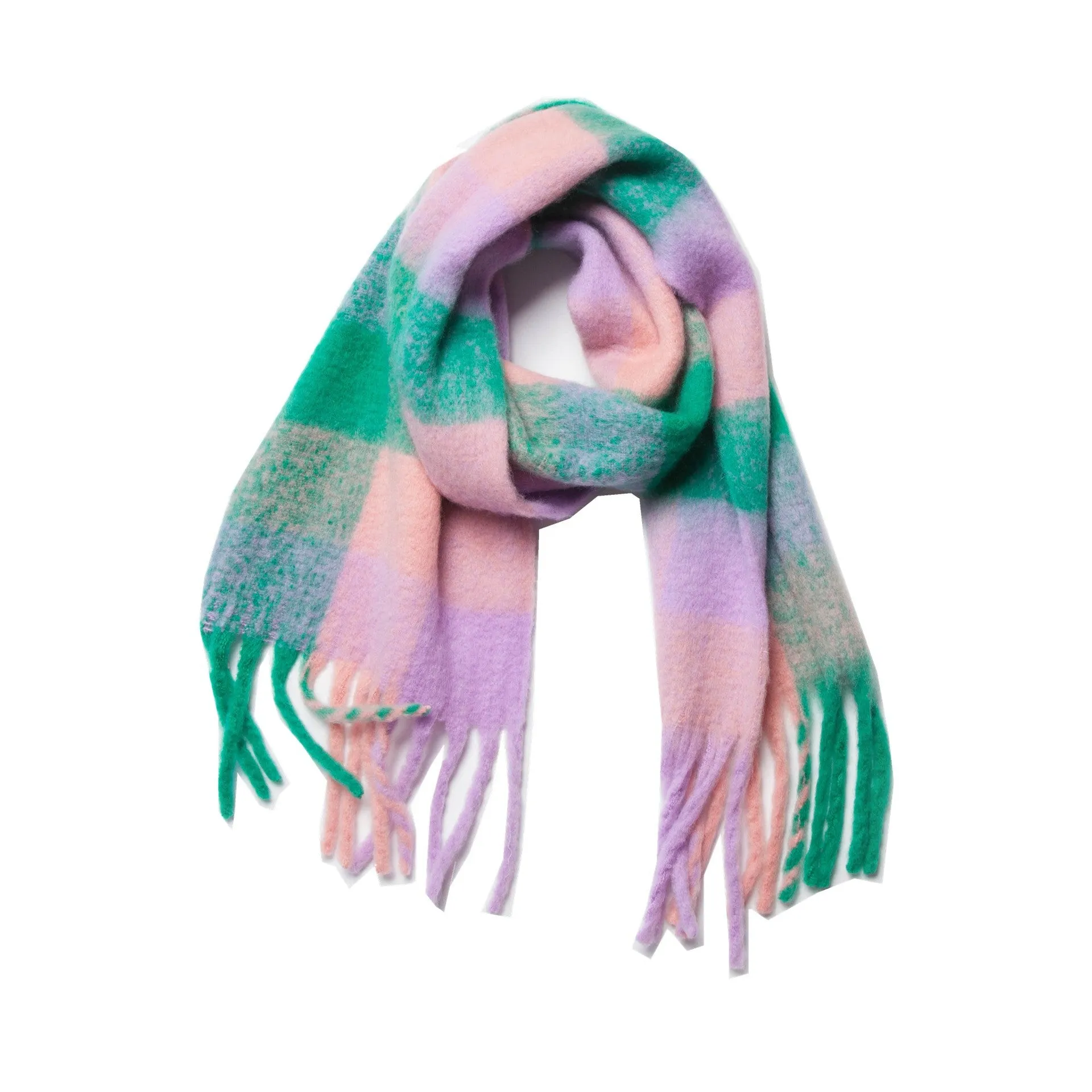 Coloful Plaid Tassel Scarves DPKS1012