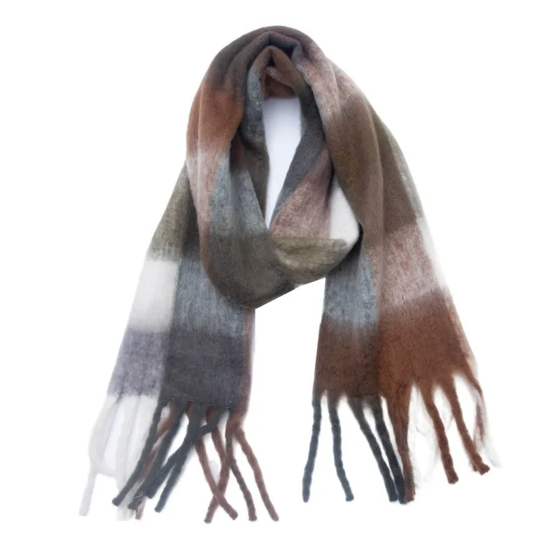Coloful Plaid Tassel Scarves DPKS1012