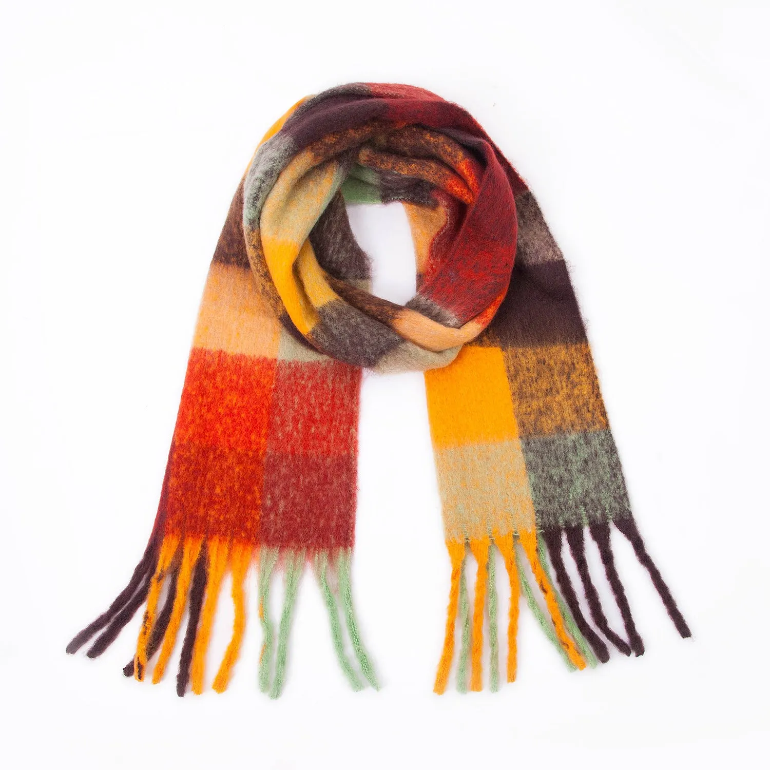 Coloful Plaid Tassel Scarves DPKS1012