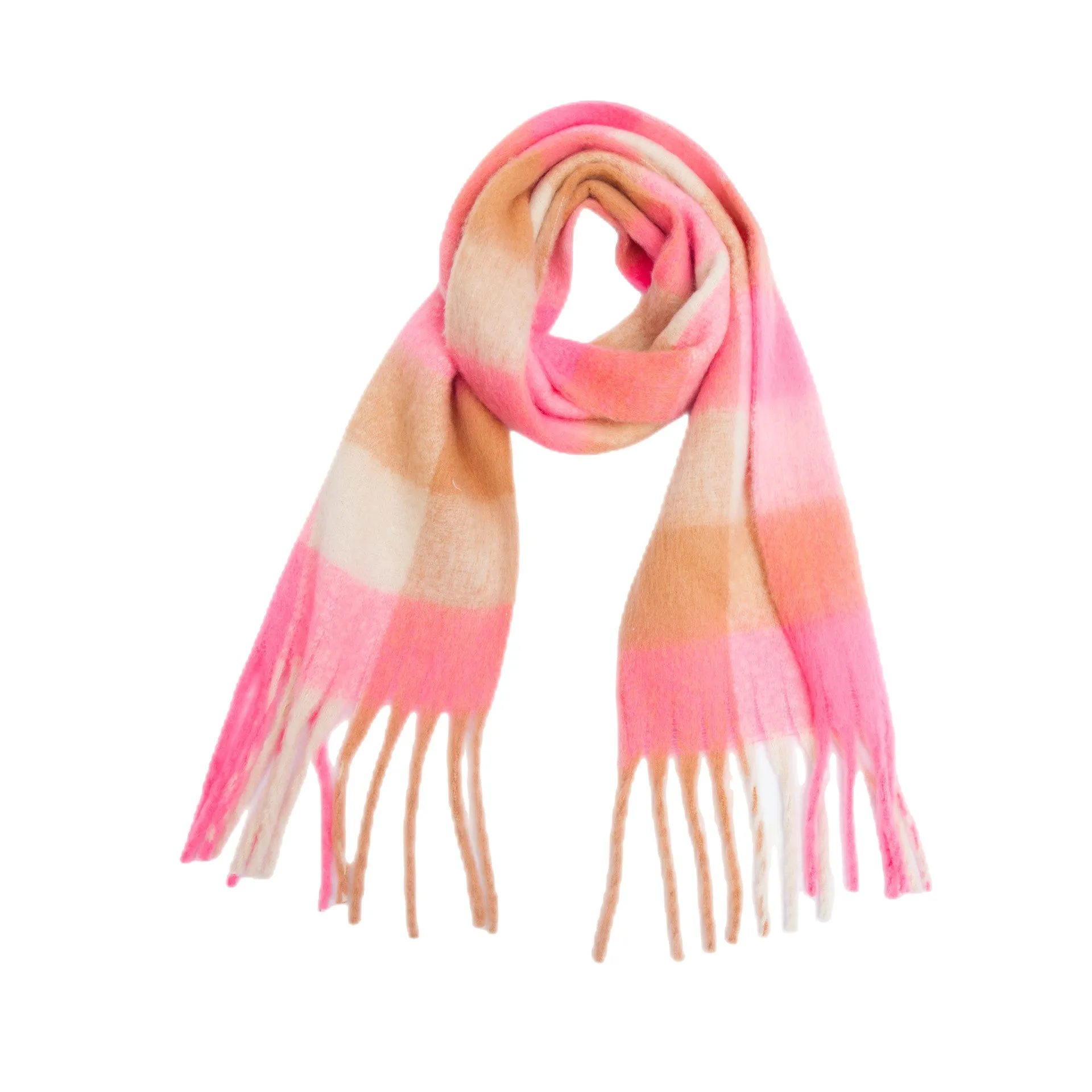 Coloful Plaid Tassel Scarves DPKS1012
