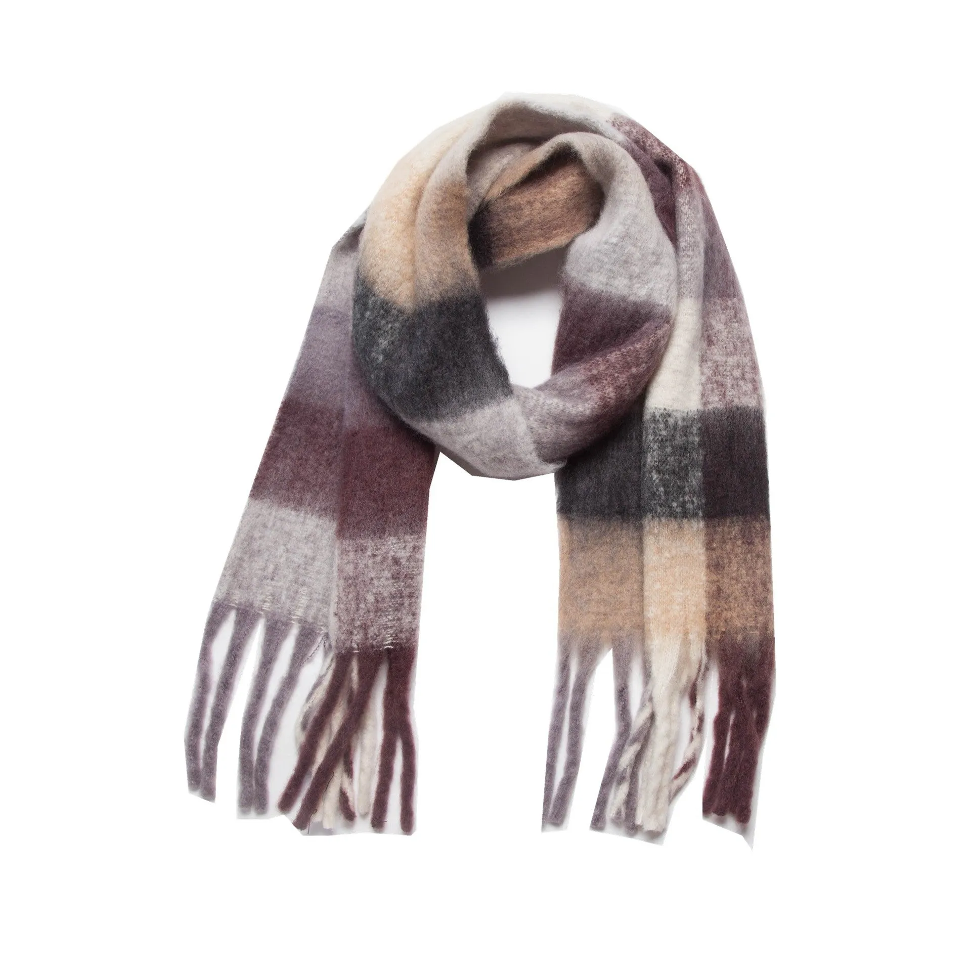 Coloful Plaid Tassel Scarves DPKS1012
