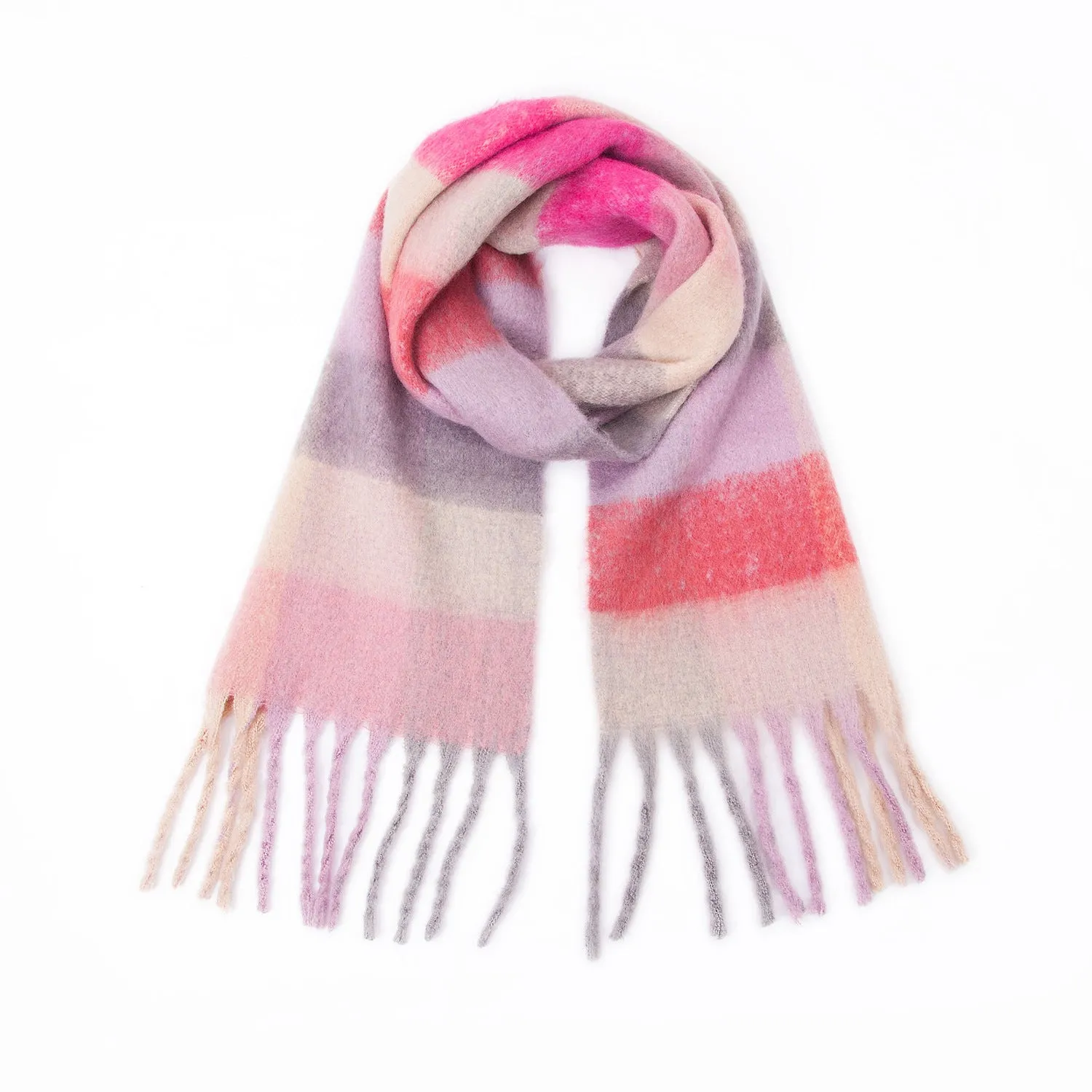 Coloful Plaid Tassel Scarves DPKS1012