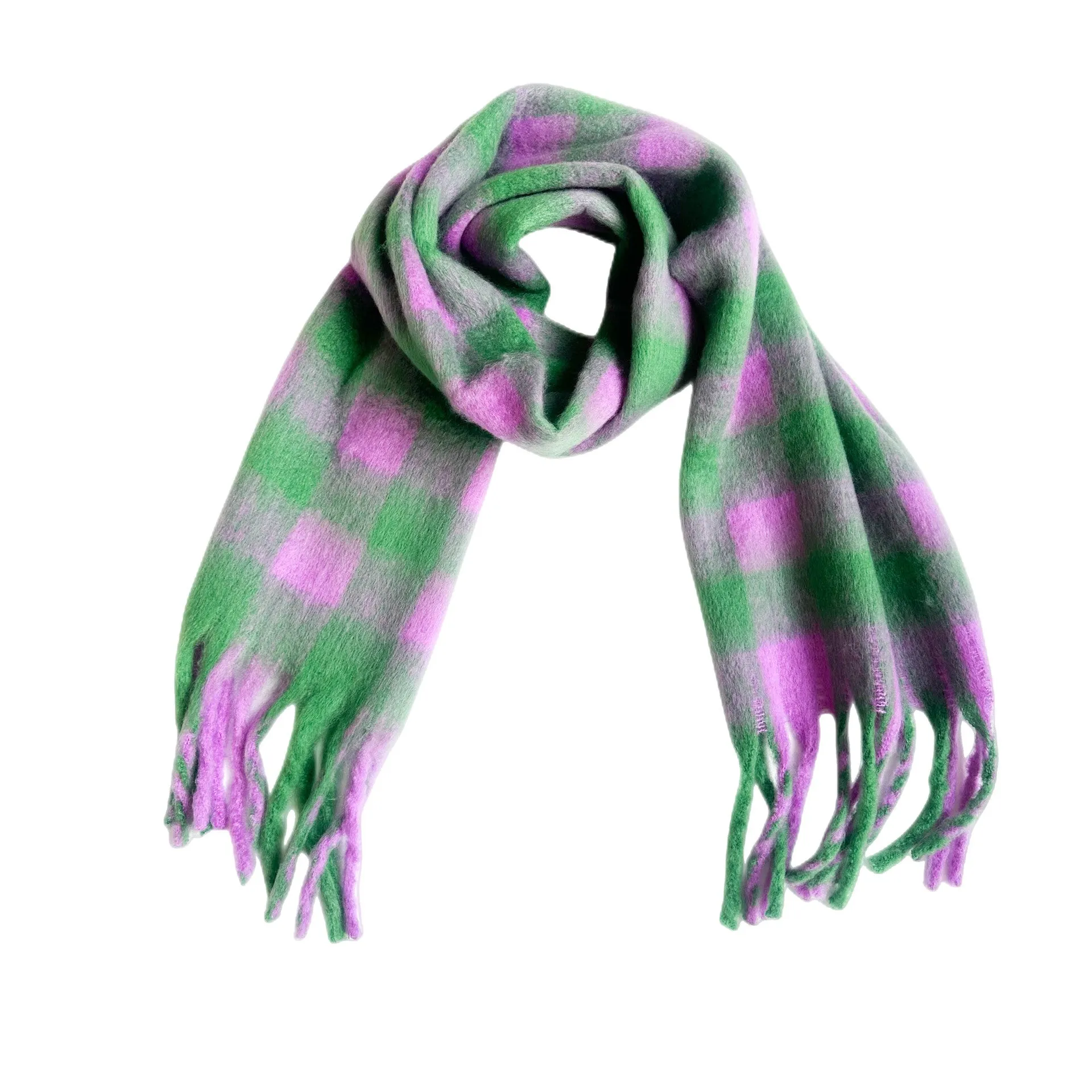 Coloful Plaid Tassel Scarves DPKS1012