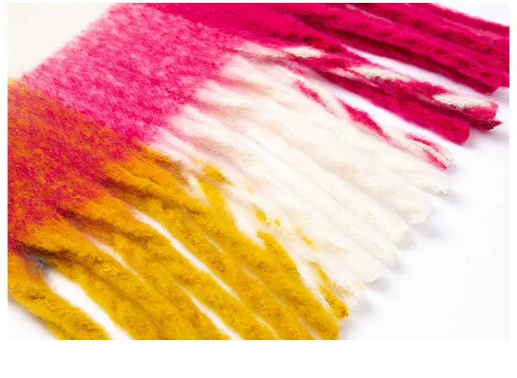 Coloful Plaid Tassel Scarves DPKS1012