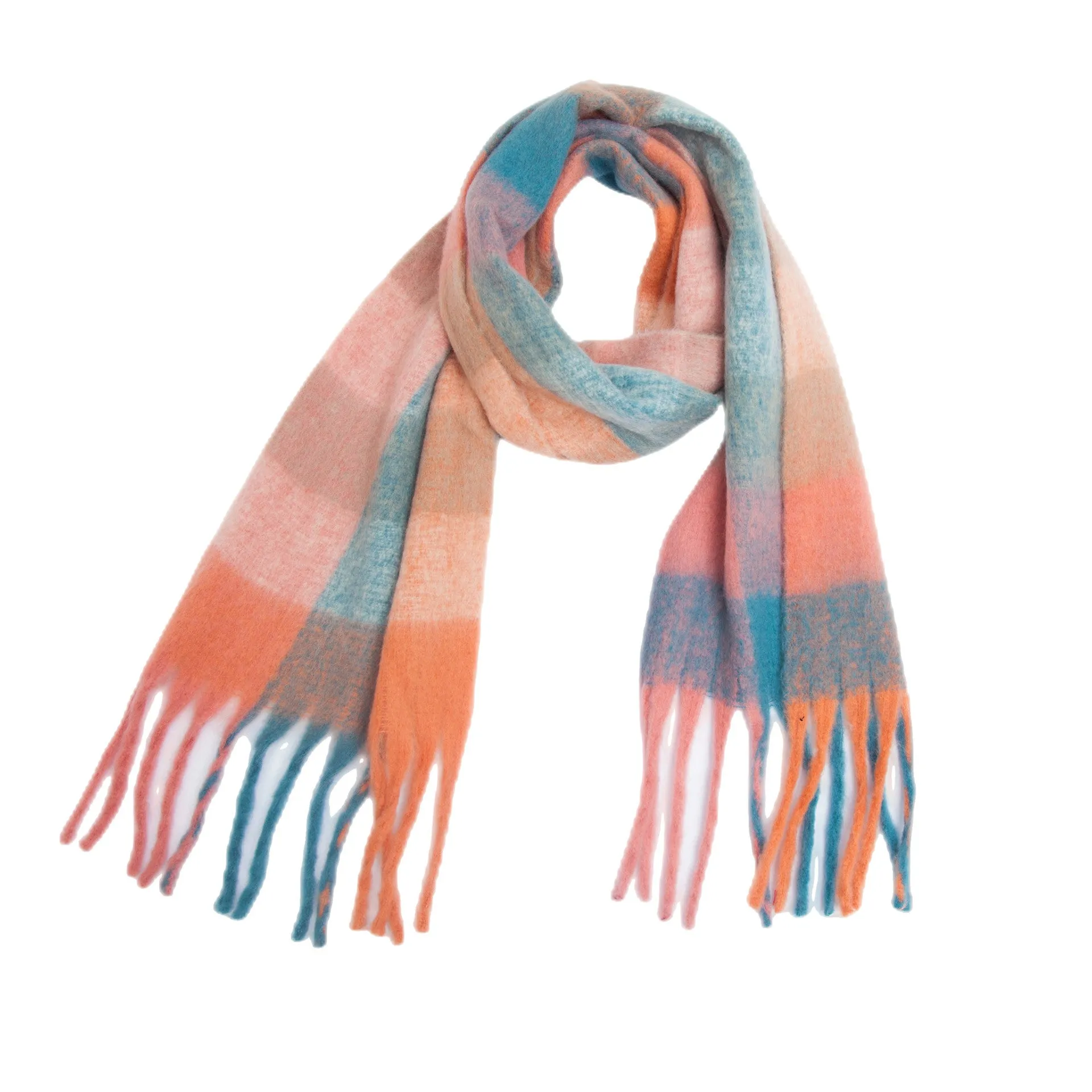 Coloful Plaid Tassel Scarves DPKS1012