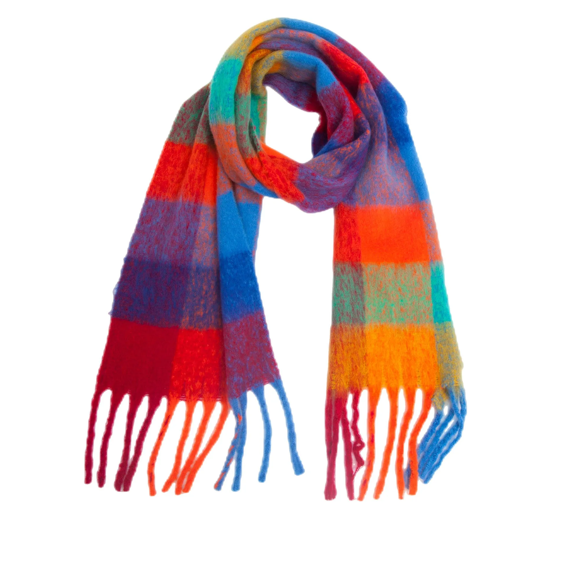 Coloful Plaid Tassel Scarves DPKS1012