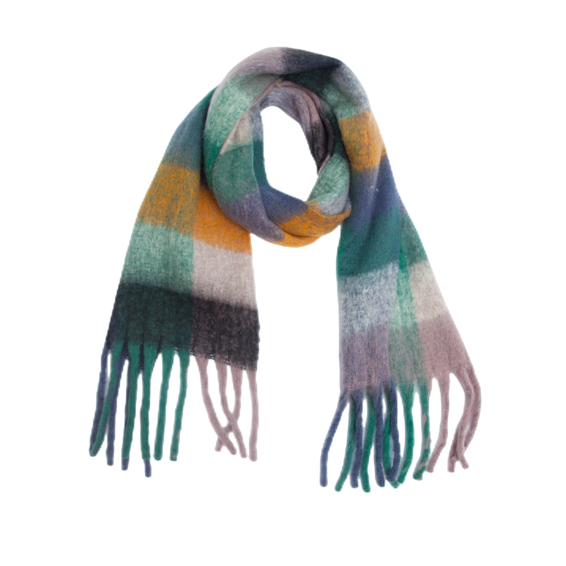 Coloful Plaid Tassel Scarves DPKS1012