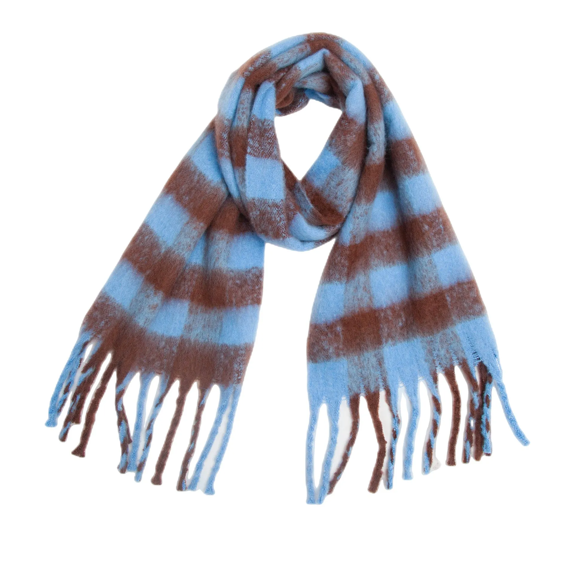 Coloful Plaid Tassel Scarves DPKS1012