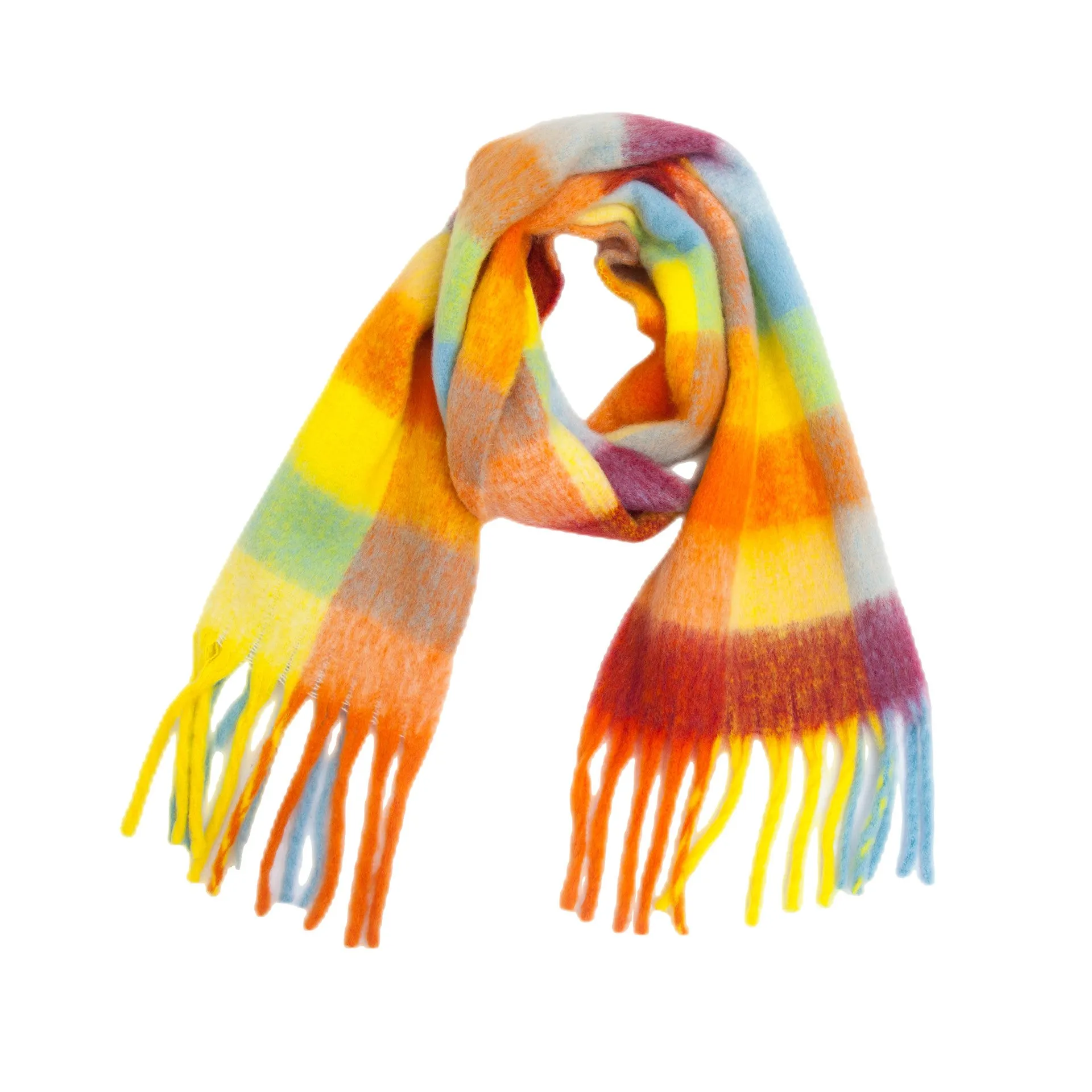 Coloful Plaid Tassel Scarves DPKS1012