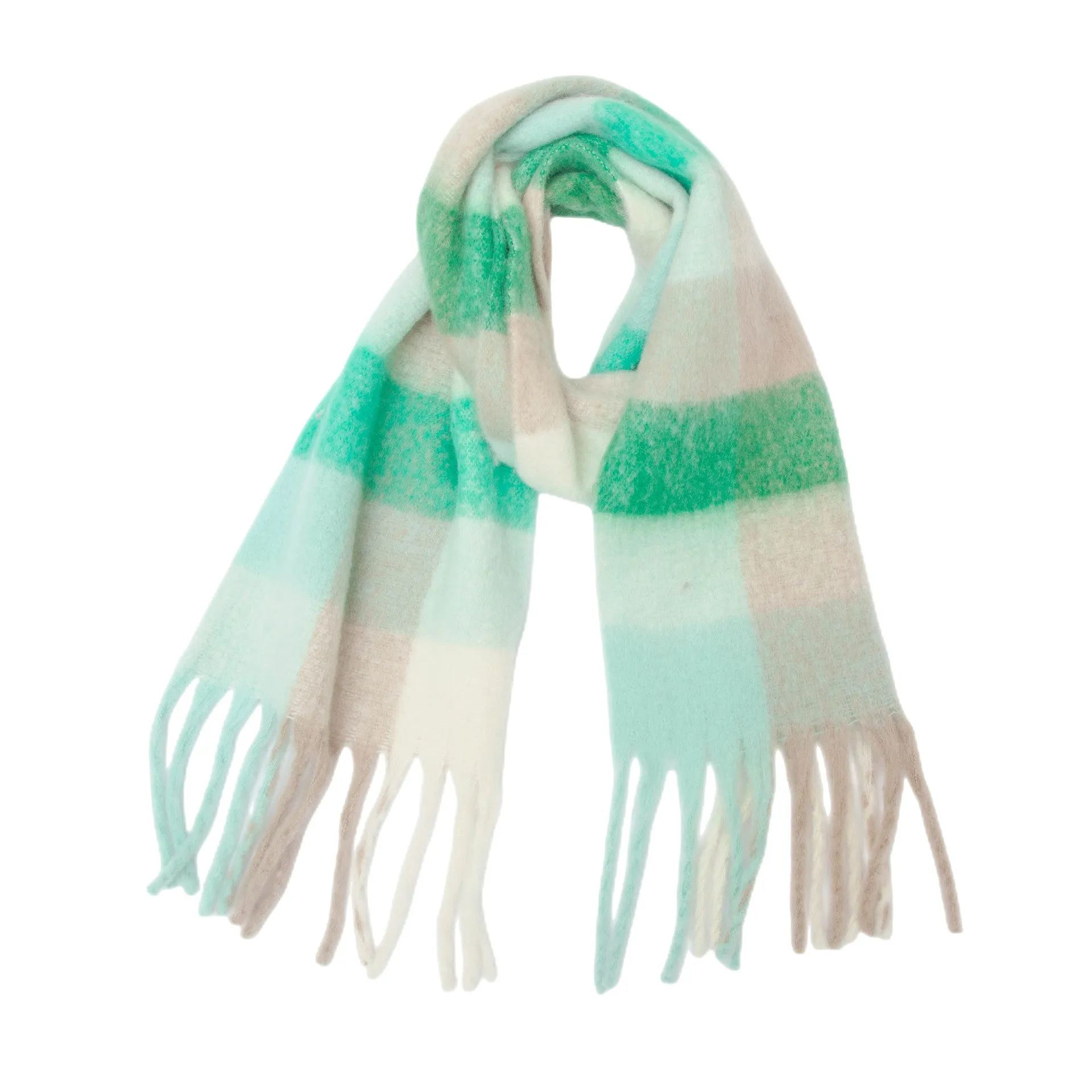 Coloful Plaid Tassel Scarves DPKS1012