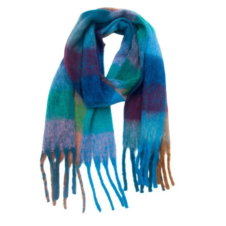 Coloful Plaid Tassel Scarves DPKS1012