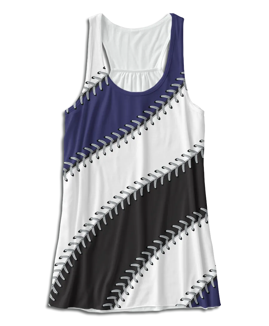 Colorado Baseball Stitches Racerback Tank Top