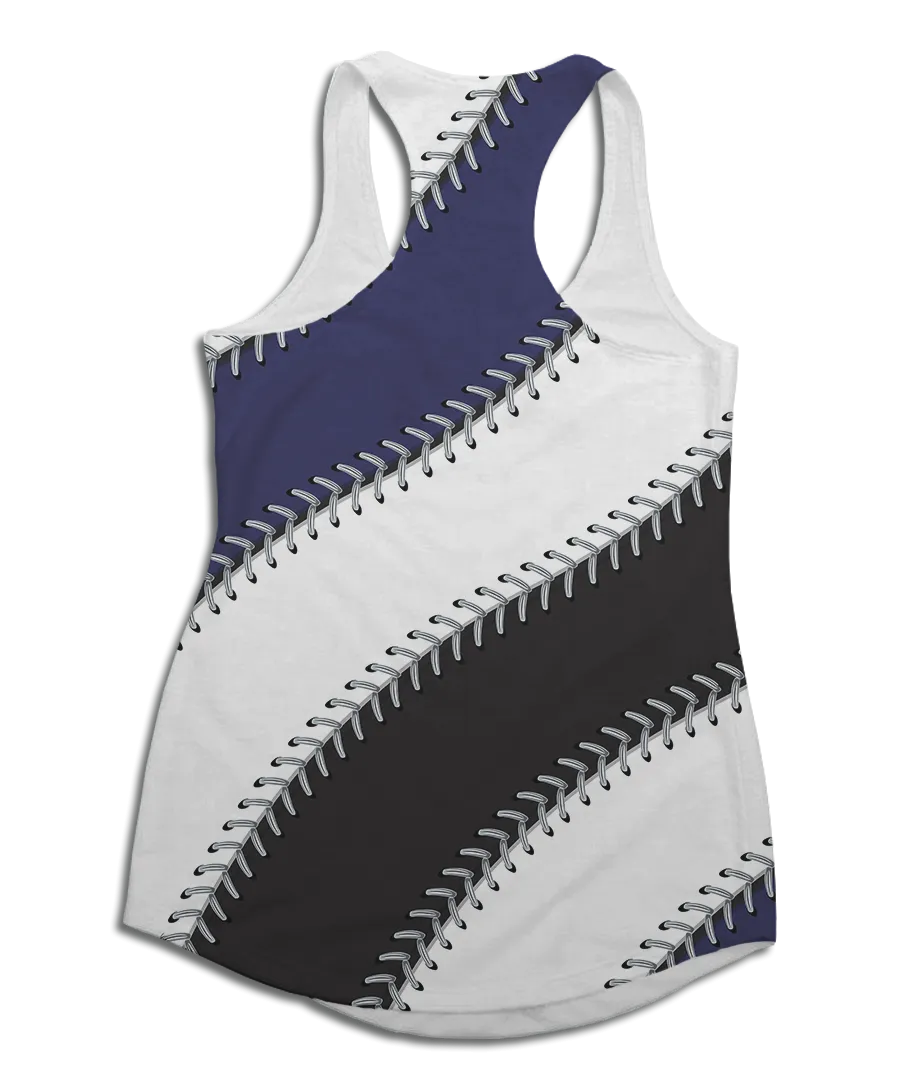 Colorado Baseball Stitches Racerback Tank Top