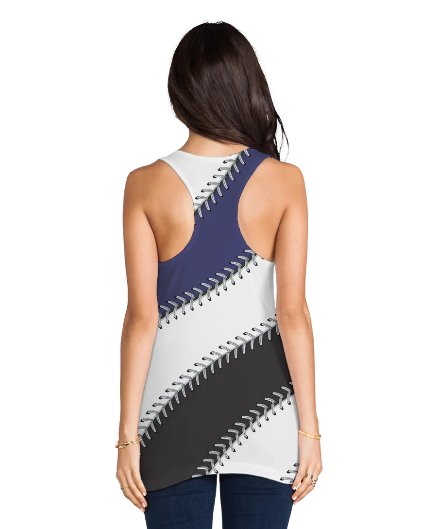 Colorado Baseball Stitches Racerback Tank Top