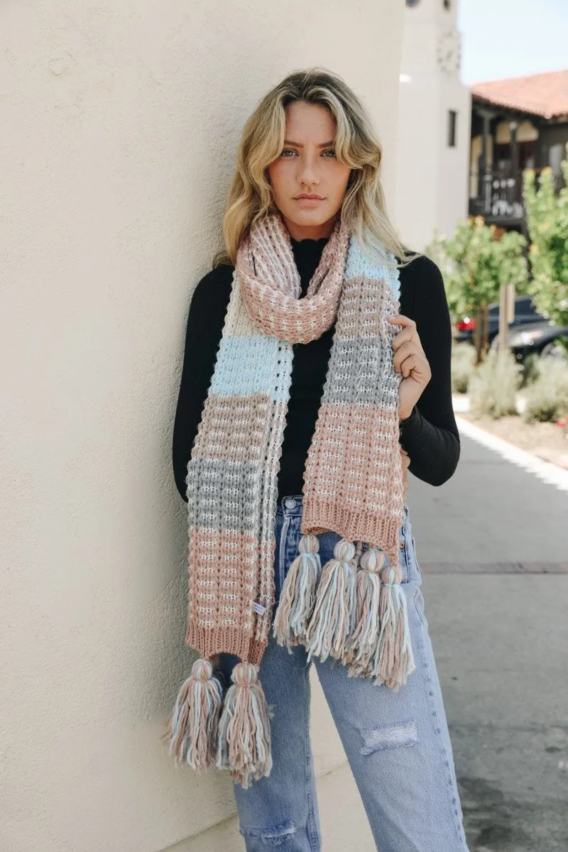Colorblock Contrast Knit Scarf (2 colors)