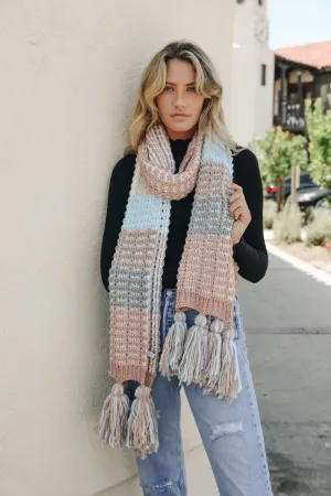 Colorblock Contrast Knit Scarf (2 colors)
