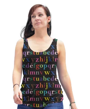 Colorful Alphabet Racerback Tank Top
