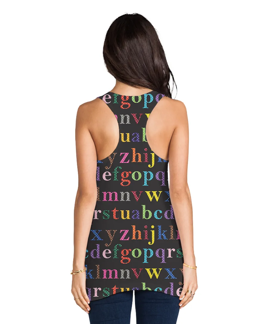 Colorful Alphabet Racerback Tank Top
