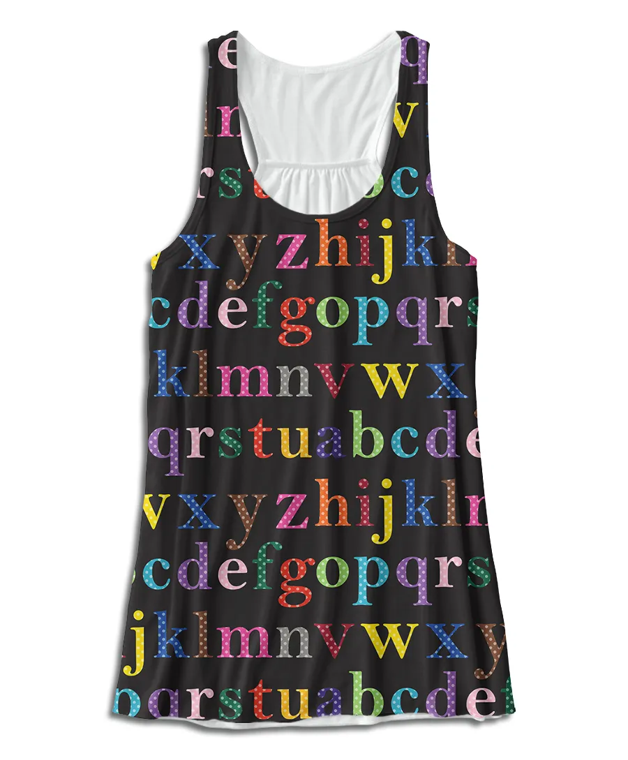 Colorful Alphabet Racerback Tank Top