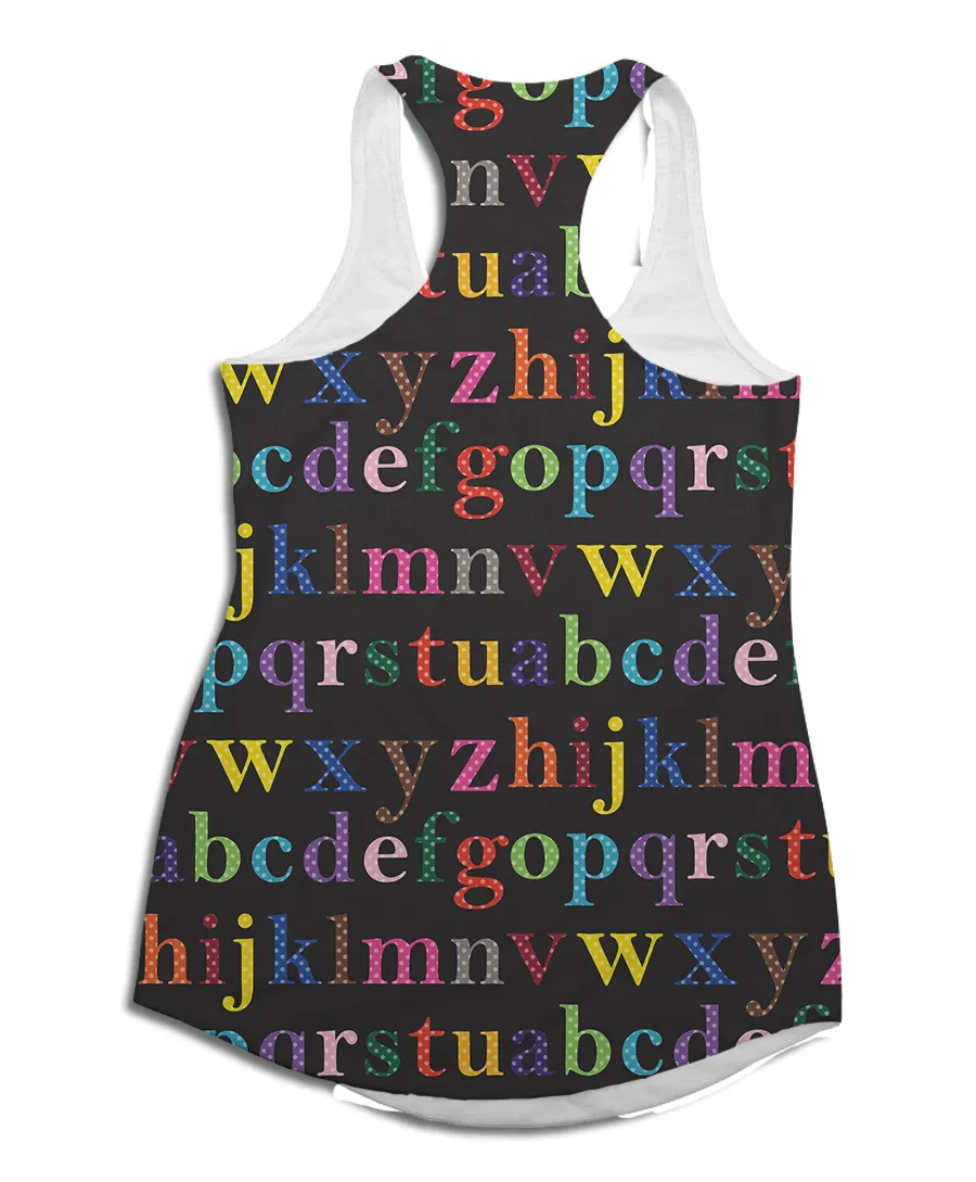 Colorful Alphabet Racerback Tank Top