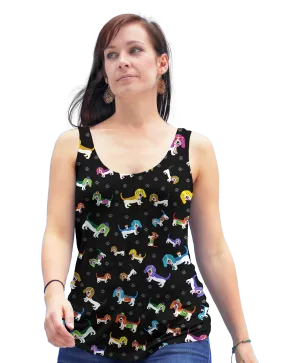 Colorful Basset Hound Racerback Tank Top