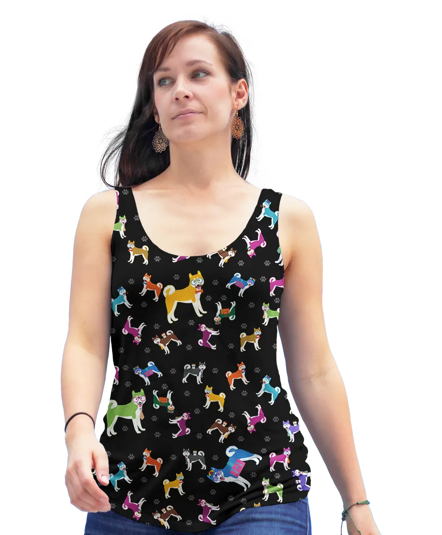 Colorful Husky Racerback Tank Top