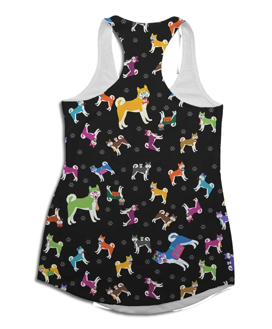 Colorful Husky Racerback Tank Top