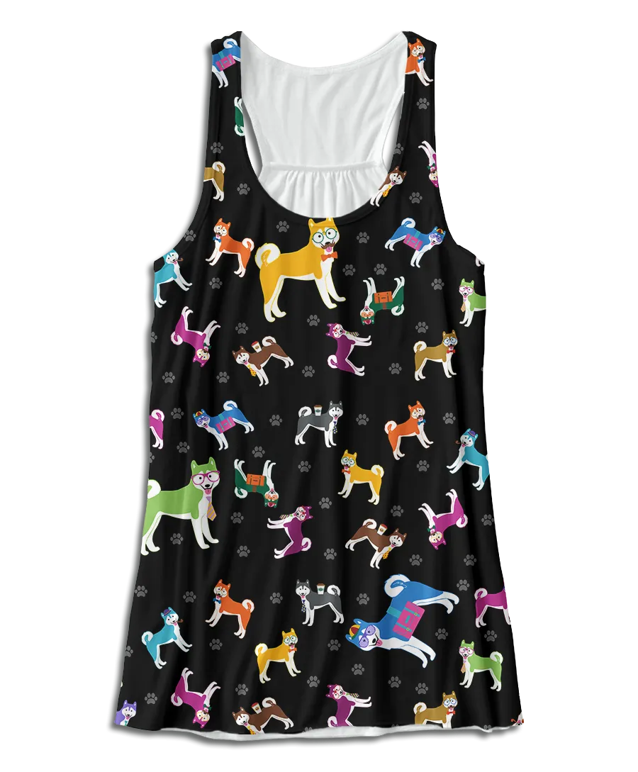 Colorful Husky Racerback Tank Top