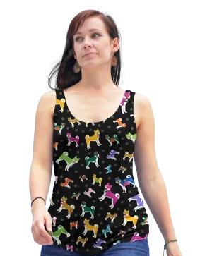 Colorful Shiba Inu Racerback Tank Top